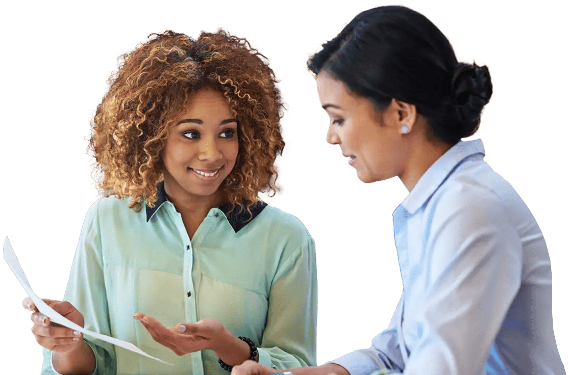 women looking over paperwork-1